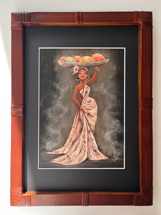 Original Frutas & Flores Gouache Painting