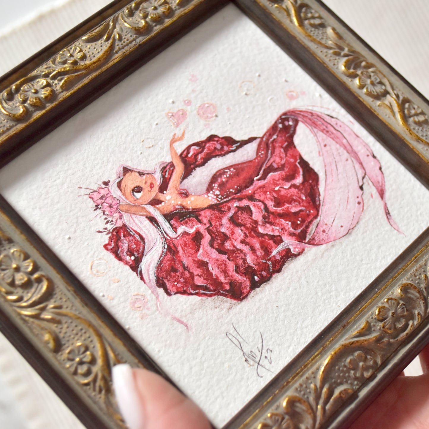 Capricorn Mermaid Mini Gouache Painting