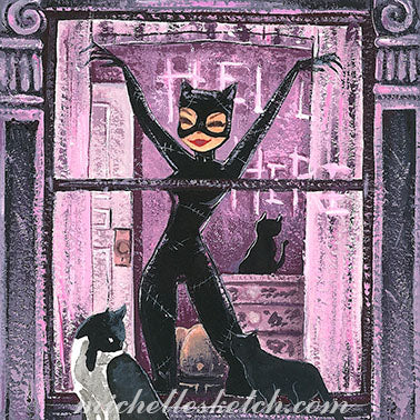 Catwoman (Hell Here) Fine Art Print