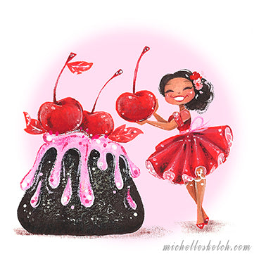 Cherry Lady Fine Art Print