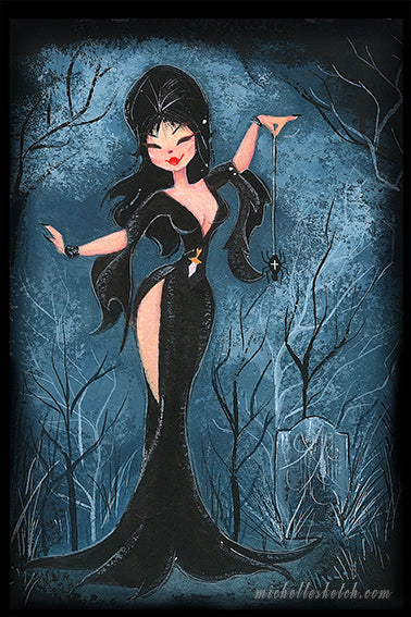 Elvira - Mistress of the Dark Fine Art Print