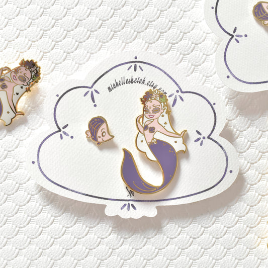 Dia De Los Muertos Mermaid & Corpose Fish Pin Set