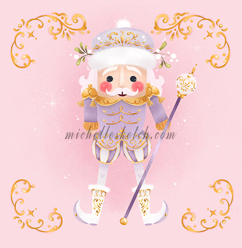 Nutcracker on Pink Fine Art Print