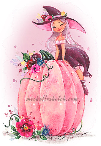 Pink Rose Pumpkin Fine Art Print