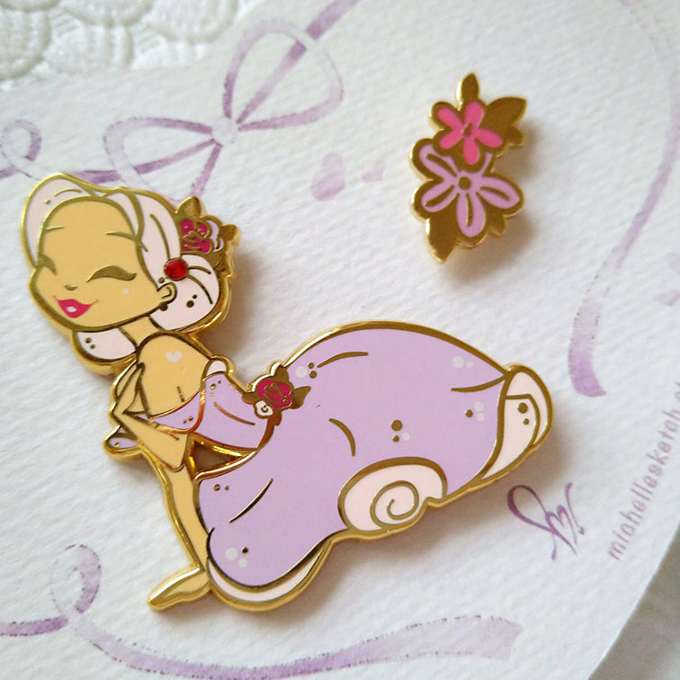 Lovely Lilac Ballerina Hard Enamel Pin Set