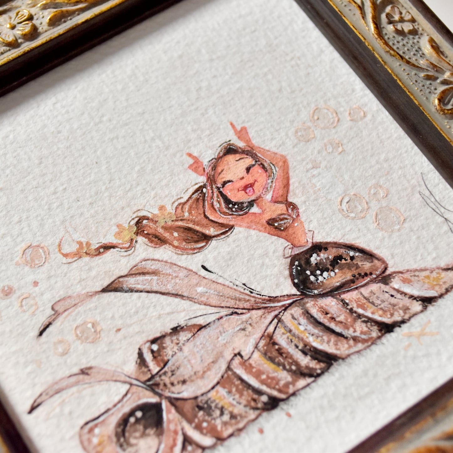 Taurus Mermaid Mini Gouache Painting